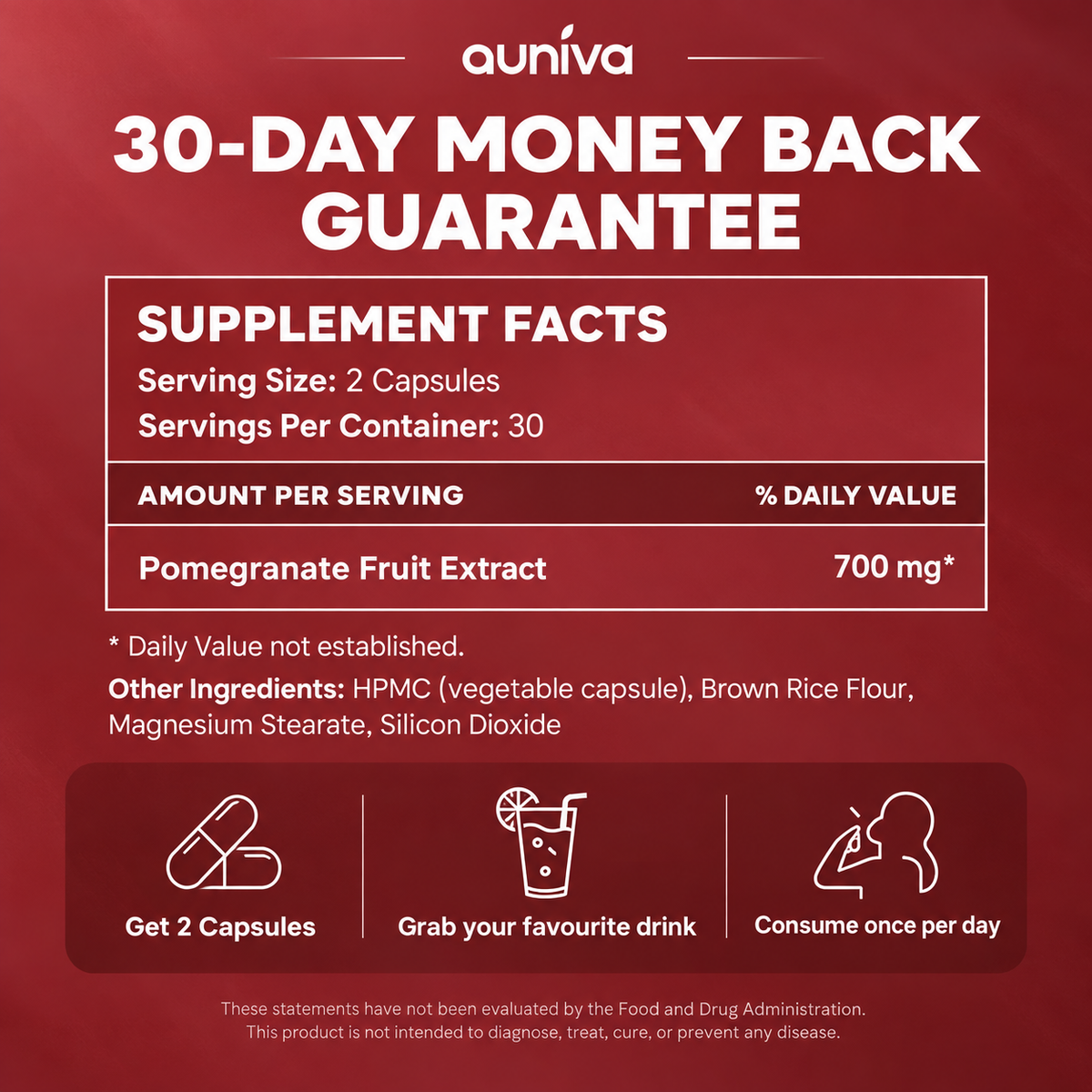 Organic Pomegranate Extract Capsules